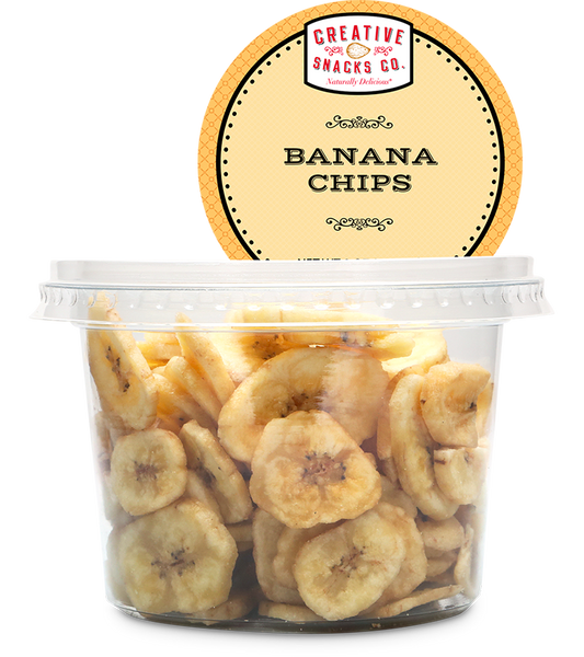 CREATIVE SNACK: Dried Banana Chips Cup, 5 oz