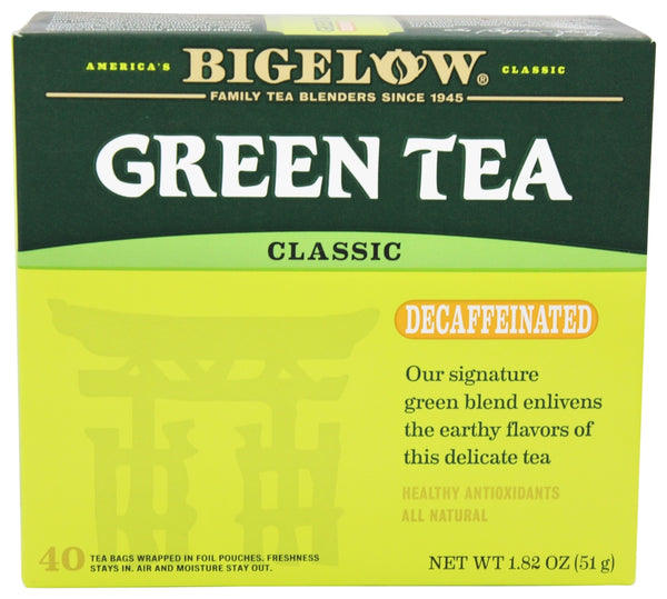 BIGELOW: Green Tea Classic Decaffeinated 40 Tea Bags, 1.82 oz