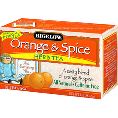 BIGELOW TEA: Herbal Tea Caffeine Free Orange & Spice, 20 tea bags