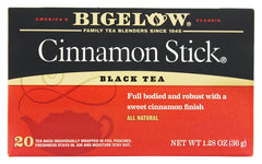 BIGELOW: Tea All Natural Black Tea Cinnamon Stick, 20 tea bags