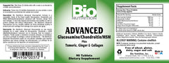 BIO NUTRITION: Advanced Glucosamine Chondroitin MSM, 90 tb
