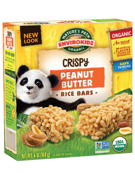 NATURES PATH: Envirokidz Organic Crispy Peanut Butter Rice Bars, 6 oz