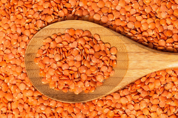 BULK BEANS: Organic Hulled Red Lentil Beans, 25 Lb