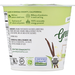 GREEN VALLEY ORGANICS: Low Fat Lactose Free Yogurt Vanilla, 6 oz