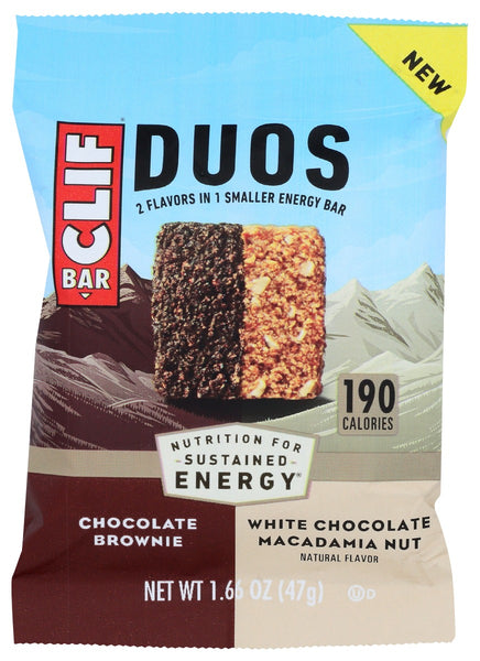 CLIF: Bar Duo Brownie White Chocolate Macadamia Nut, 1.66 oz