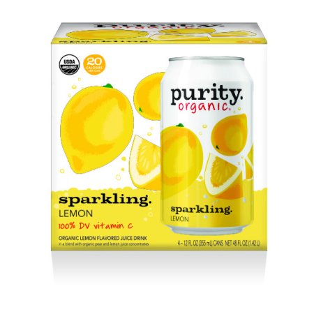 PURITY ORGANIC: Organic Sparkling Lemon 4 Pack, 48 fo