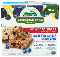 CASCADIAN FARM: Bars Granola Blueberry Vanilla, 6 oz