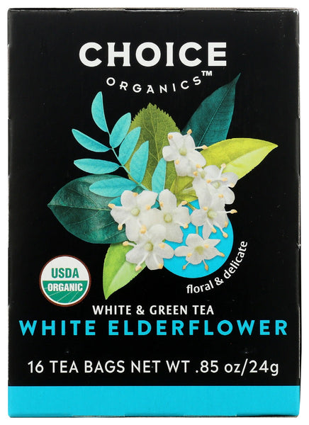 CHOICE TEA: Tea White Green Elderflower, 16 bg