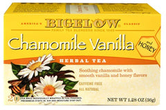 BIGELOW: Chamomile Vanilla Honey Herbal Tea 20 Bags, 1.28 oz