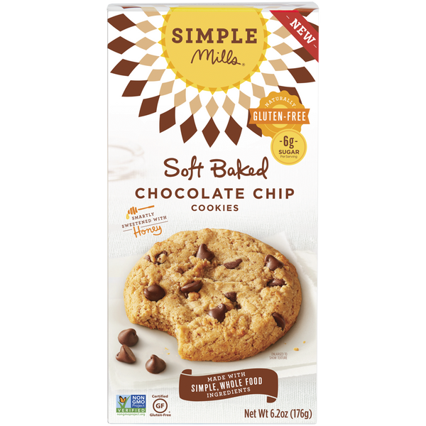 SIMPLE MILLS: Soft Baked Chocolate Chip Cookies, 6.2 oz