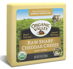ORGANIC VALLEY: Raw Sharp Cheddar Cheese, 8 oz