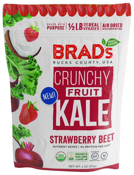 BRADS PLANT BASED: Crunchy Fruit Kale Strawberry Beet Chips, 2 oz