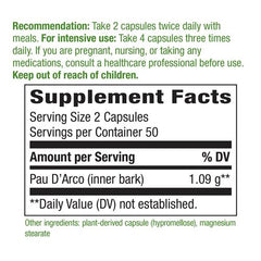 NATURES WAY: Pau d'Arco Inner Bark, 100 vc