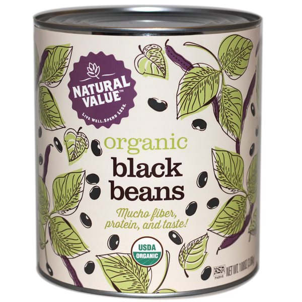 NATURAL VALUE: Black Beans, 108 oz