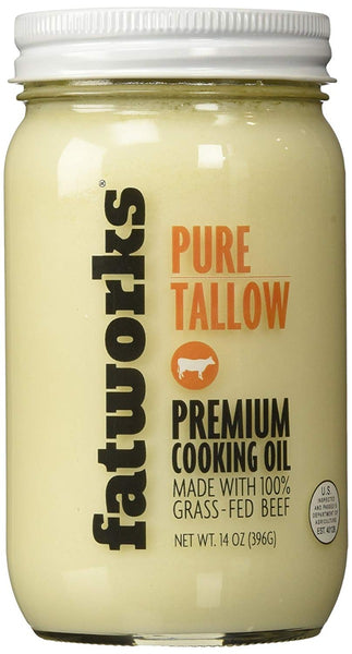 FATWORKS: Grass Fed Beef Tallow Premium Cooking Oil, 14 oz