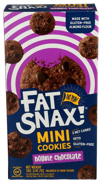 FAT SNAX: Cookies Mini Double Chocolate, 5 oz