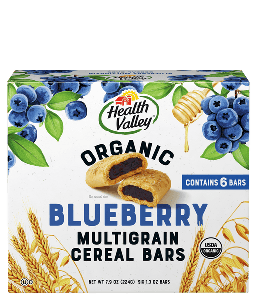 HEALTH VALLEY: Organic Multigrain Cereal Bars Blueberry, 7.9 oz