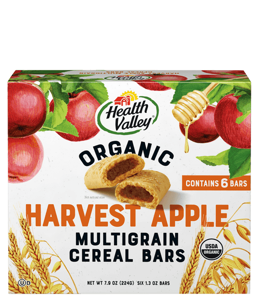 HEALTH VALLEY: Organic Multigrain Cereal Bars Harvest Apple, 7.9 oz