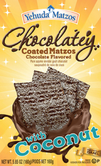 YEHUDA MATZOS: Chocolatey Coated Matzos with Coconut, 5.60 oz