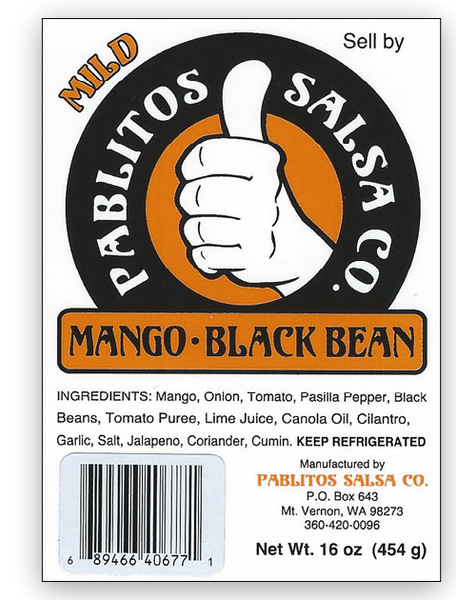 PABLITOS SALSA CO.: Mango Black Bean Salsa Mild, 16 oz