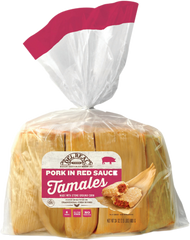 DEL REAL FOODS: Pork in Red Sauce Tamales, 24 oz