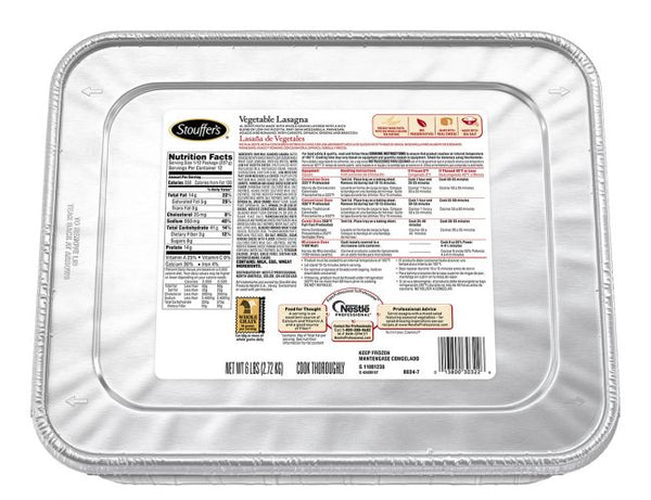 STOUFFER: Vegetable Lasagna Frozen Entree, 96 oz