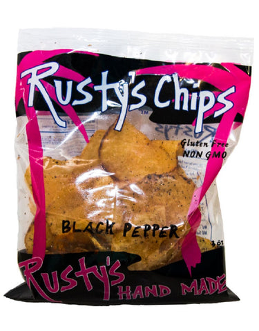 RUSTY'S: Black Pepper Chips, 3 oz