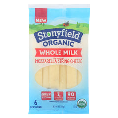 STONYFIELD: Organic Mozzarella String Cheese, 6 oz