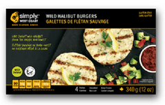 SIMPLY WEST COAST SEAFOOD: Wild Halibut Burgers, 12 oz