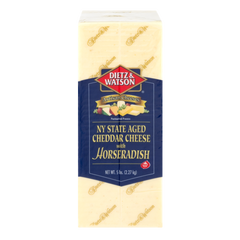 DIETZ AND WATSON: New York State Aged Cheddar Cheese with Horseradish, 5 lb