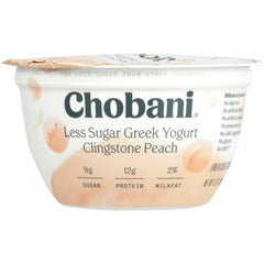 CHOBANI: Less Sugar Greek Yogurt Clingstone Peach, 5.30 oz