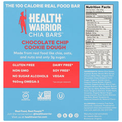 HEALTH WARRIOR: Chocolate Chip Cookie Dough Chia Bar, 4.40 oz