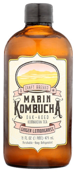 MARIN KOMBUCHA: Ginger Lemongrass Kombucha, 16 oz