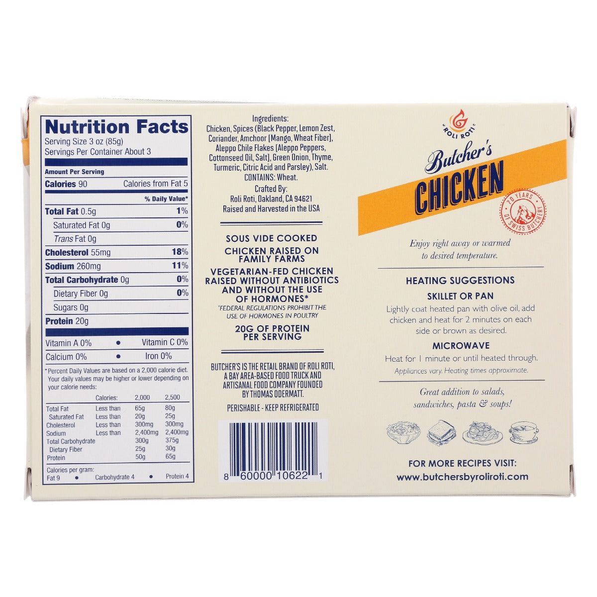 ROLI ROTI: Butcher's Chicken Lemon Pepper Sous Vide, 9 oz – PetGeneralStore