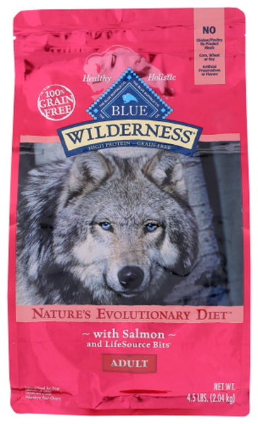 BLUE BUFFALO: Wilderness Adult Dog Food Salmon Recipe, 4.50 lb