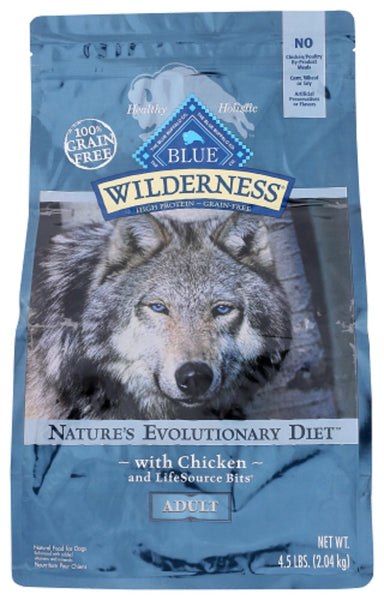 BLUE BUFFALO: Wilderness Adult Dog Food Chicken Recipe, 4.50 lb