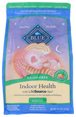 BLUE BUFFALO: Indoor Health Adult Cat Food Grain-Free Chicken Recipe, 4.50 lb