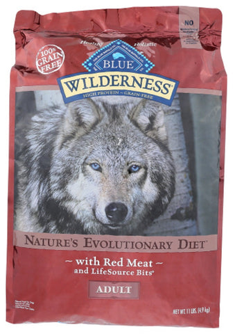 BLUE BUFFALO: Wilderness Adult Dog Food Red Meat Recipe, 11 lb