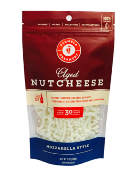 PARMELA CREAMERY: Aged Nutcheese Mozzarella Style Shred, 7 oz