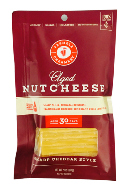 PARMELA CREAMERY: Aged Nutcheese Sharp Cheddar Style Slice, 7 oz