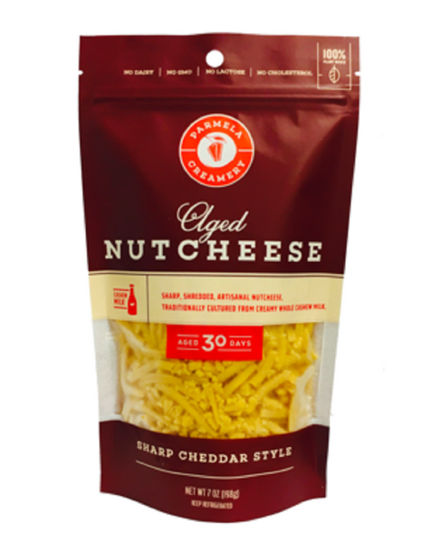 PARMELA CREAMERY: Aged Nutcheese Sharp Cheddar Style Shred, 7 oz