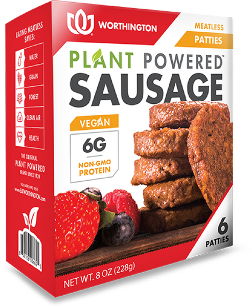 WORTHINGTON: Meatless Sausage Patties, 8 oz