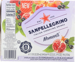 SAN PELLEGRINO: Momenti Pomegranate & Blackcurrant Sparkling Drinks 6 Count, 66.90 fl oz