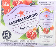 SAN PELLEGRINO: Momenti Pomegranate & Blackcurrant Sparkling Drinks 6 Count, 66.90 fl oz