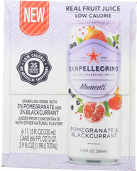 SAN PELLEGRINO: Momenti Pomegranate & Blackcurrant Sparkling Drinks 6 Count, 66.90 fl oz