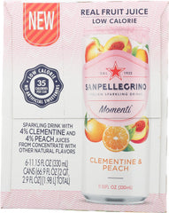 SAN PELLEGRINO: Momenti Clementine & Peach Sparkling Drinks 6 Count, 66.90 fl oz