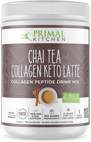 PRIMAL KITCHEN: Chai‌ ‌Tea‌ ‌Collagen‌ ‌Keto‌ ‌Latte‌ Drink Mix, 8.55 oz
