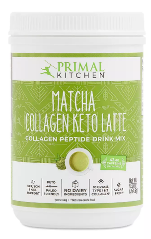 PRIMAL KITCHEN: Matcha‌ ‌Collagen‌ ‌Keto‌ ‌Latte‌ Drink Mix, 9.33 oz