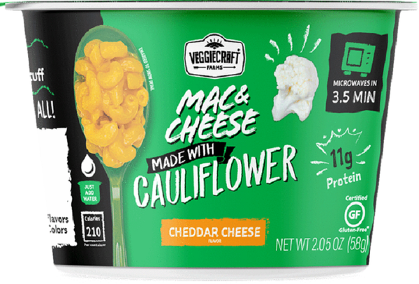 VEGGIECRAFT FARMS: Mac & Cheese Made with Cauliflower Cup, 2.05 oz