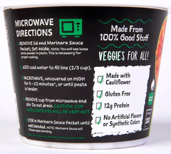 VEGGIECRAFT FARMS: Pasta Made with Cauliflower Marinara Cup, 2.05 oz